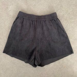 ARITZIA Vegan Suede Shorts in Dark Grey